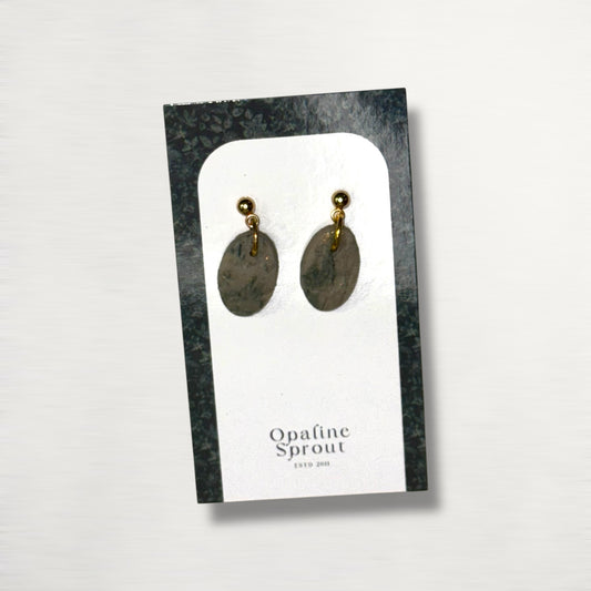 The Pebble Drop Earrings – Moss Agate – Special Edition | Hypoallergenic 18K Gold-Plated – Handmade Jewelry