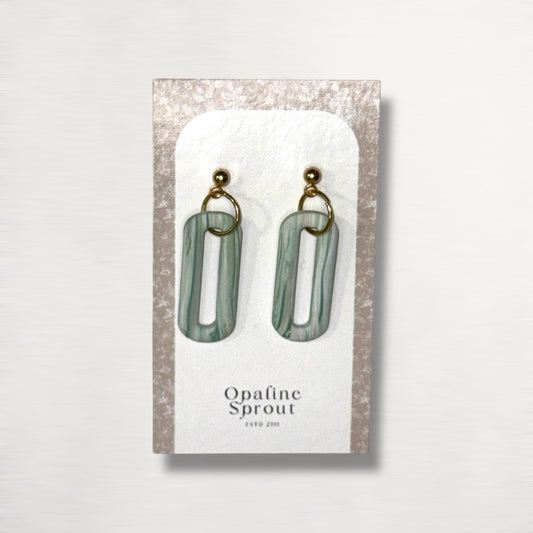 The Link Drop Earrings – Jadeite – Special Edition | Hypoallergenic 18K Gold-Plated – Handmade Jewelry