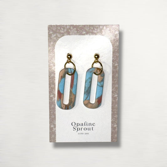 The Link Drop Earrings – Desert Jasper – Special Edition | Hypoallergenic 18K Gold-Plated – Handmade Jewelry