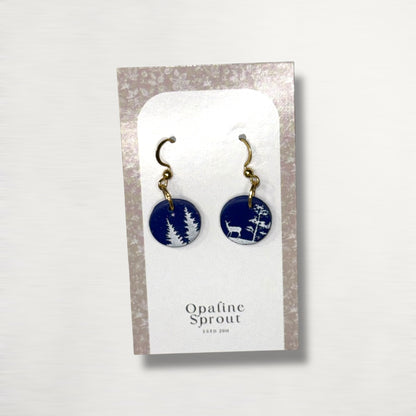 The Medallion Drop Earrings – Winter Solitude – Special Edition | Hypoallergenic 18K Gold-Plated – Handmade Jewelry