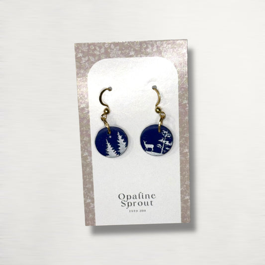 The Medallion Drop Earrings – Winter Solitude – Special Edition | Hypoallergenic 18K Gold-Plated – Handmade Jewelry