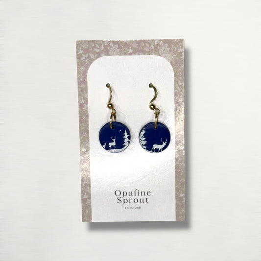 The Medallion Drop Earrings – Winter Solitude – Special Edition | Hypoallergenic 18K Gold-Plated – Handmade Jewelry