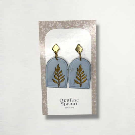 The Arch Drop Earrings – Morning Fog – Autumn Collection · Autumn Daybreak | Hypoallergenic 18K Gold-Plated – Handmade Jewelry