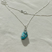 Sterling Silver Wrapped Turquoise Necklace