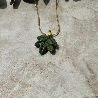 Forest Canopy: Deep Green Maple Leaf Necklace