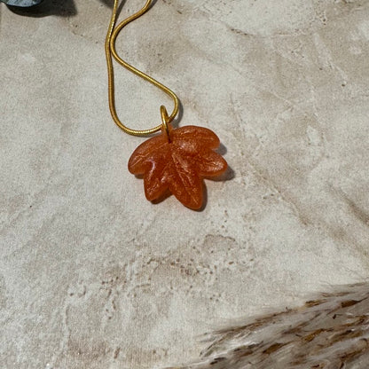 Autumn's Kiss: Copper Maple Leaf Pendant Necklace