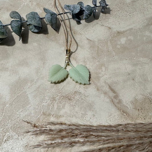 Botanical Beauty: Sage Begonia Leaf Necklace