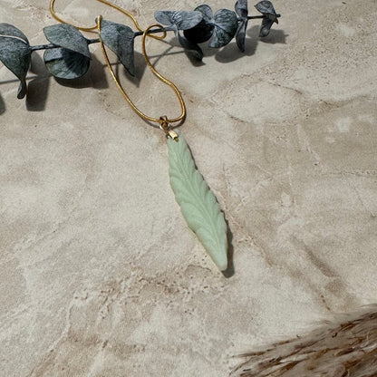 Willow's Grace: Sage Green Willow Leaf Necklace