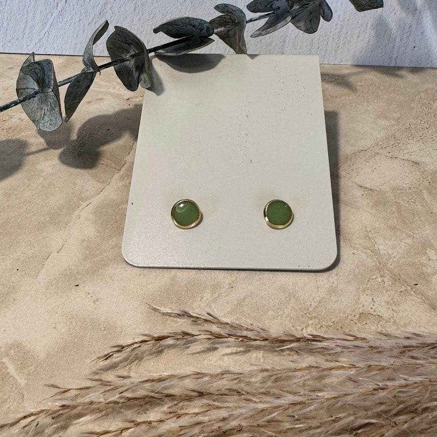 Desert Sage: Sage Green Resin Stud Earrings (8mm)