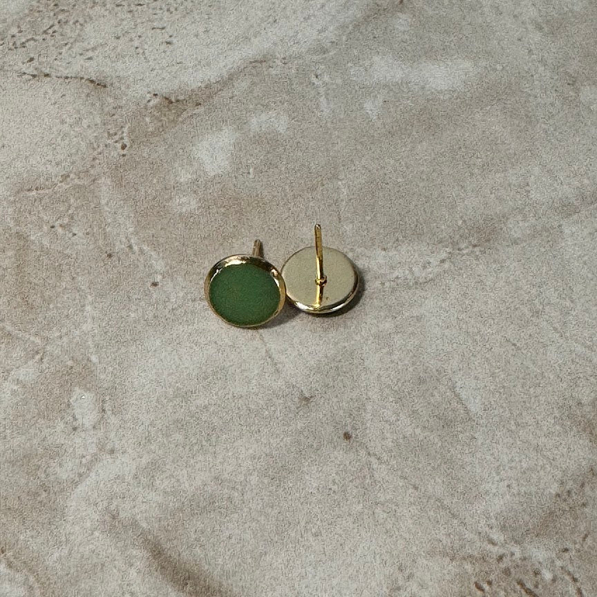 Desert Sage: Sage Green Resin Stud Earrings (8mm)