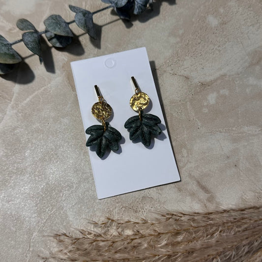 Forest Whisper: Green Maple Leaf Earrings