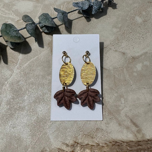 Autumn Majesty: Maroon Maple Leaf Earrings