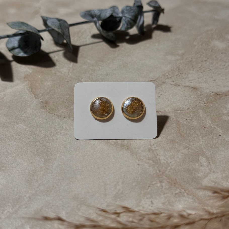 Starry Night: Blue Resin Stud Earrings (8mm)