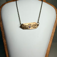 Tulip Bar Pendant · Bronze, Purple CZ Stone