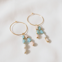 Turquoise Tide Hoop Earrings