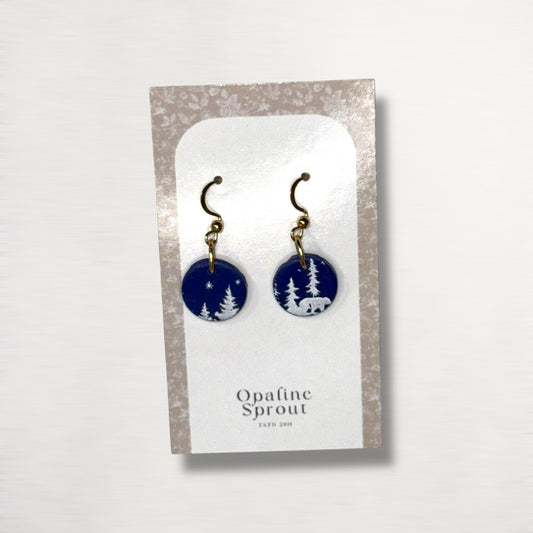 The Medallion Drop Earrings – Winter Solitude – Special Edition | Hypoallergenic 18K Gold-Plated – Handmade Jewelry