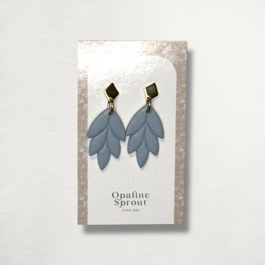 The Laurel Drop Earrings – Morning Fog – Autumn Collection · Autumn Daybreak | Hypoallergenic 18K Gold-Plated – Handmade Jewelry