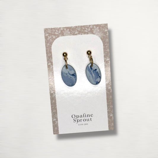 The Pebble Drop Earrings – Blue Agate – Special Edition | Hypoallergenic 18K Gold-Plated – Handmade Jewelry