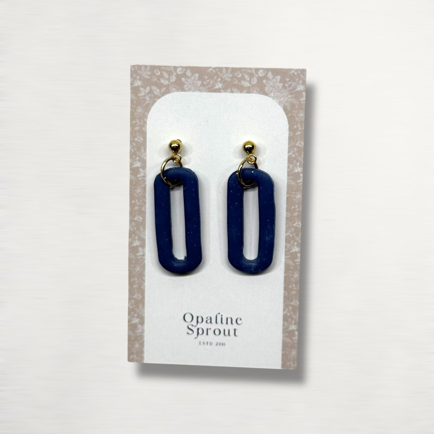 The Link Drop Earrings – Deep Navy · Water Collection