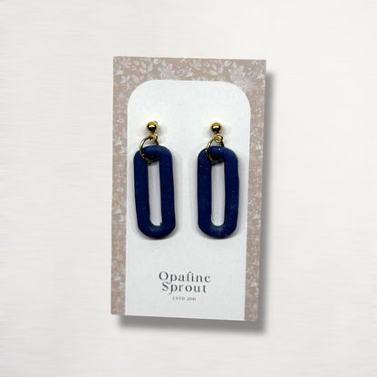 The Link Drop Earrings – Deep Navy · Water Collection