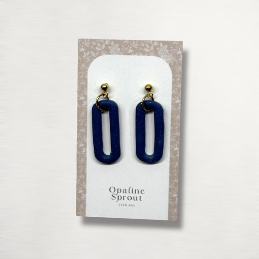 The Link Drop Earrings – Deep Navy · Water Collection