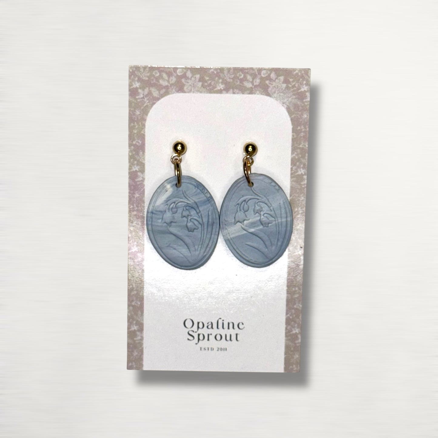 The Vignette Drop Earrings – Blue Lily Of The Valley – Special Edition | Hypoallergenic 18K Gold-Plated – Handmade Jewelry