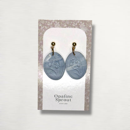 The Vignette Drop Earrings – Blue Lily Of The Valley – Special Edition | Hypoallergenic 18K Gold-Plated – Handmade Jewelry