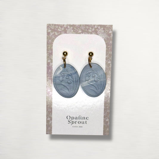 The Vignette Drop Earrings – Blue Lily Of The Valley – Special Edition | Hypoallergenic 18K Gold-Plated – Handmade Jewelry