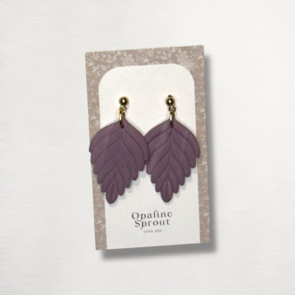 The Pressed Leaf Drop Earrings – Hazy Lilac · Garden Collection