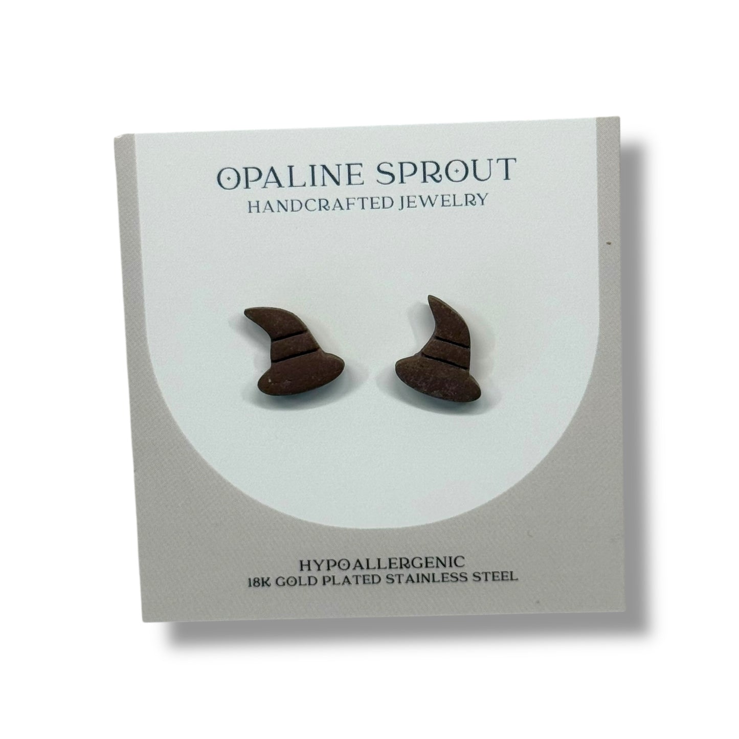 The October Studs – Brown · Witch Hat