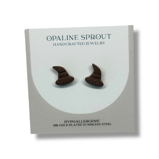 The October Studs – Brown · Witch Hat
