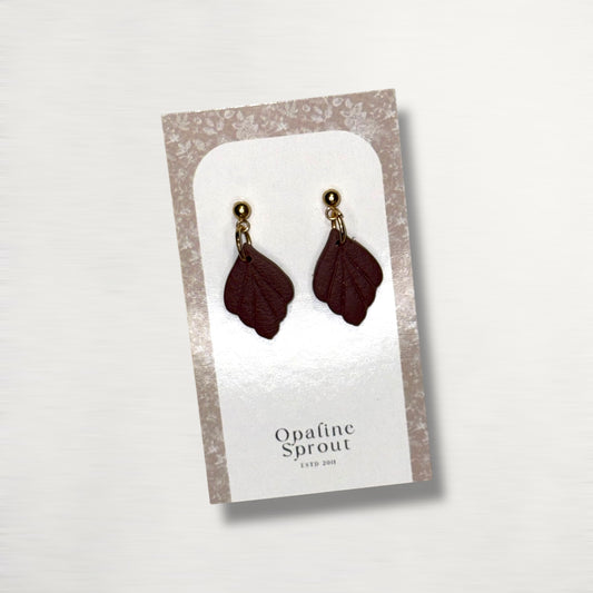 The Aura Drop Earrings – Aged Burgundy – Winter Collection · The Scholar's Study | Hypoallergenic 18K Gold-Plated – Handmade Jewelry