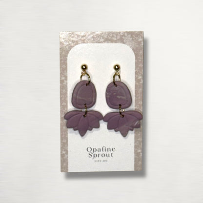 The Lotus Bloom Earrings – Hazy Lilac – Garden Collection · Moonlit Garden | Hypoallergenic 18K Gold-Plated – Handmade Jewelry