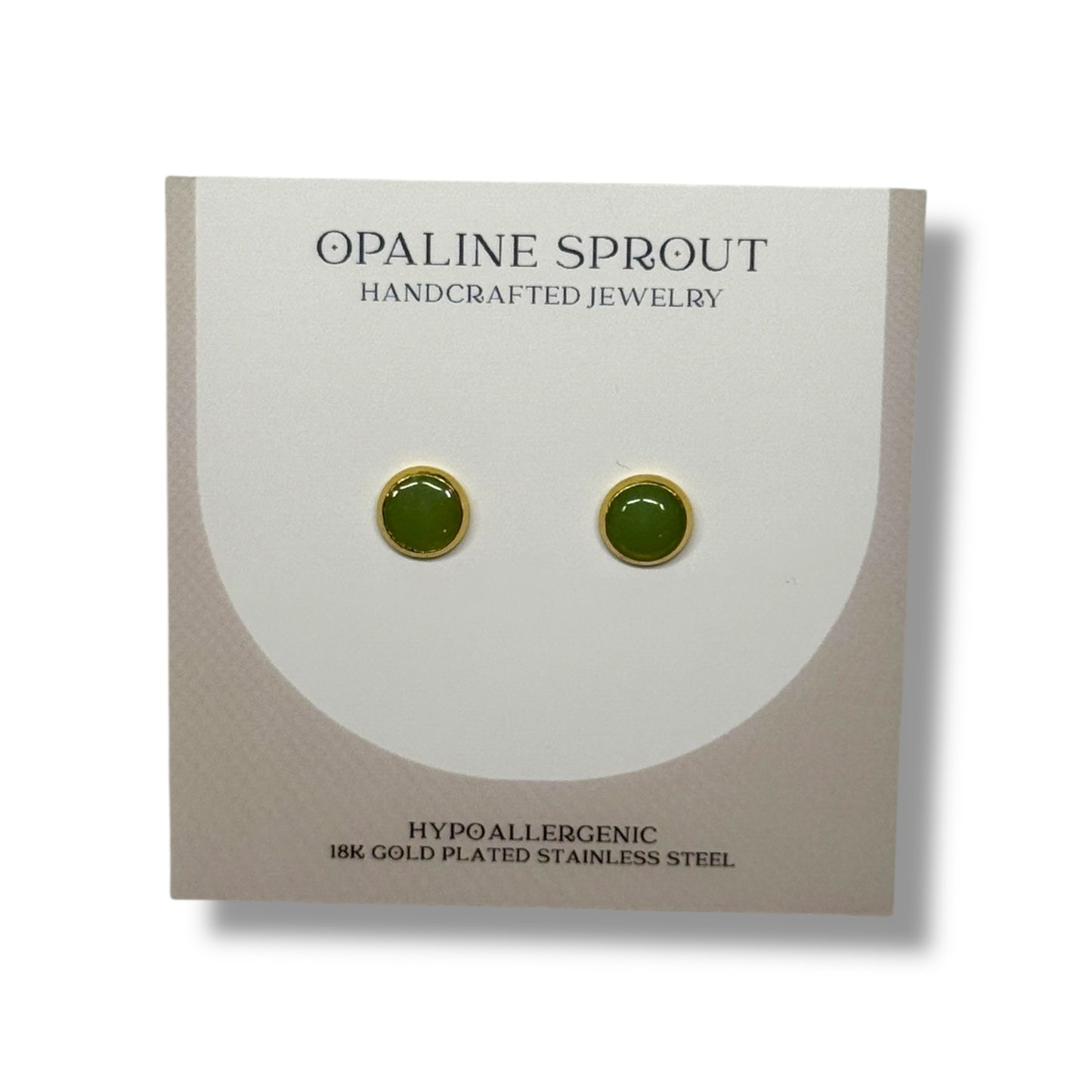 The Dot Studs – Sage Green · Garden Collection · Small