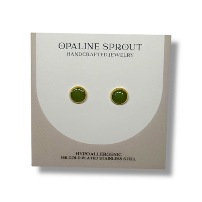 The Dot Studs – Sage Green · Garden Collection · Small