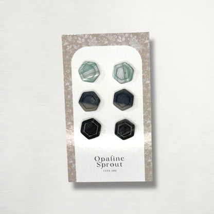 Stud Set Of 3 · Hypoallergenic 18K Gold Plated Stainless Steel · Clay Earrings