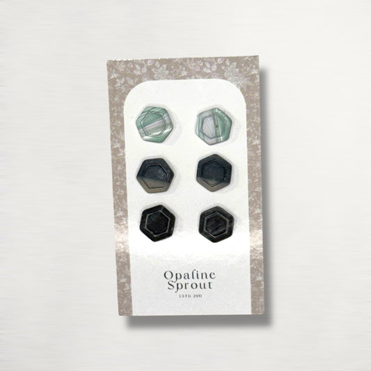 Stud Set Of 3 · Hypoallergenic 18K Gold Plated Stainless Steel · Clay Earrings