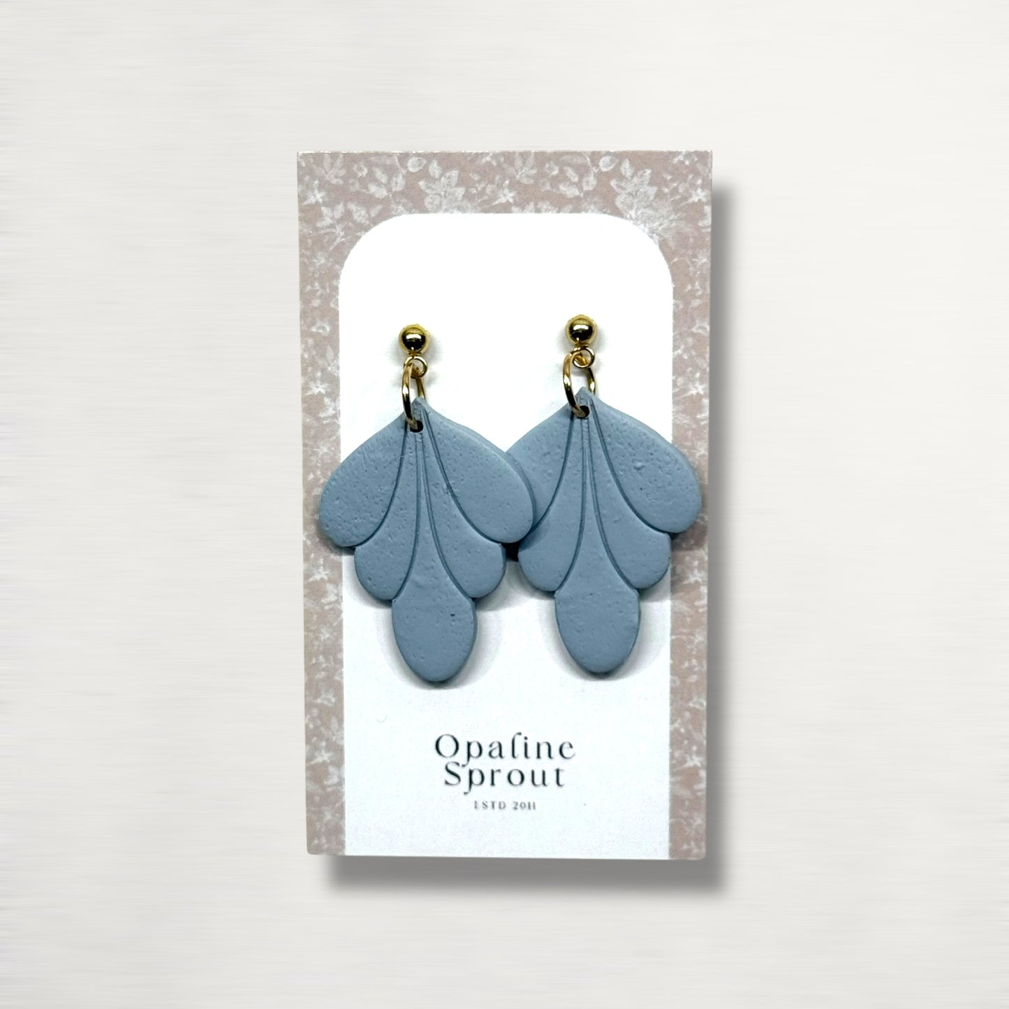 The Scallop Drop Earrings – Slate Blue · Water Collection