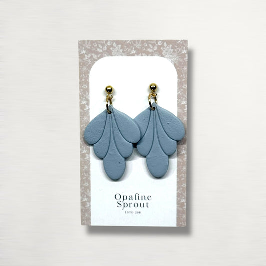 The Scallop Drop Earrings – Slate Blue · Water Collection
