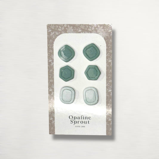 Stud Set Of 3 · Hypoallergenic 18K Gold Plated Stainless Steel · Clay Earrings