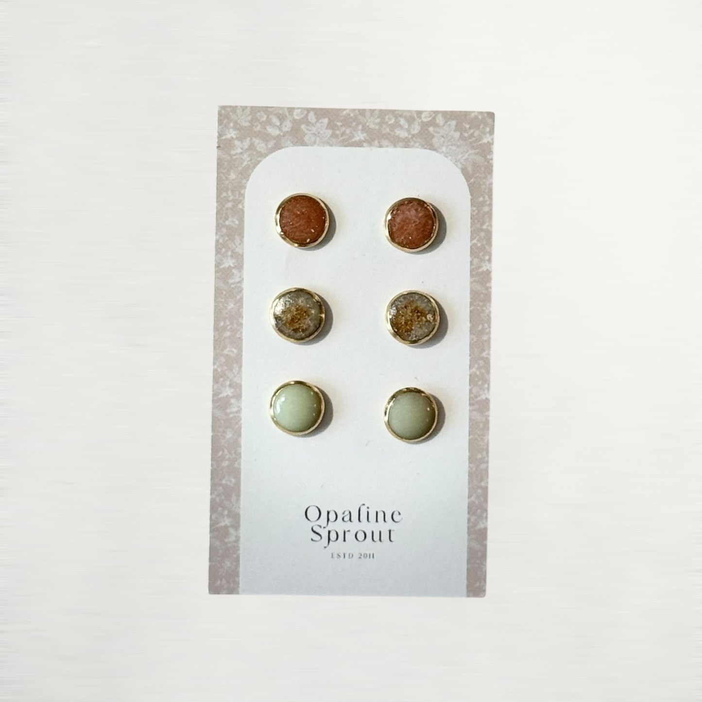 The Dot Studs – Prickly Pear, Gold Leaf, Golden Hour