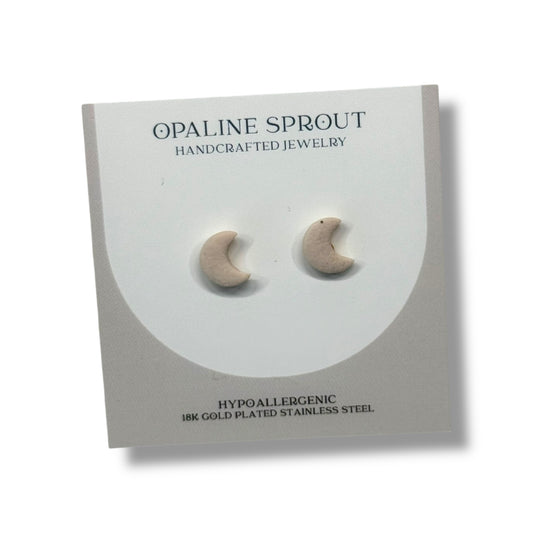 The October Studs – Linen · Moon