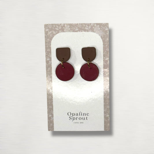 The Tandem Drop Earrings – Merlot – Winter Collection · Vintage Christmas | Hypoallergenic 18K Gold-Plated – Handmade Jewelry