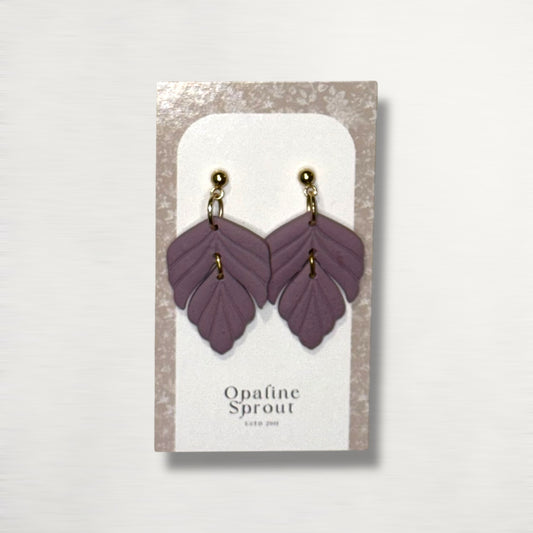 The Driftleaf Drop Earrings – Hazy Lilac – Garden Collection · Moonlit Garden | Hypoallergenic 18K Gold-Plated – Handmade Jewelry