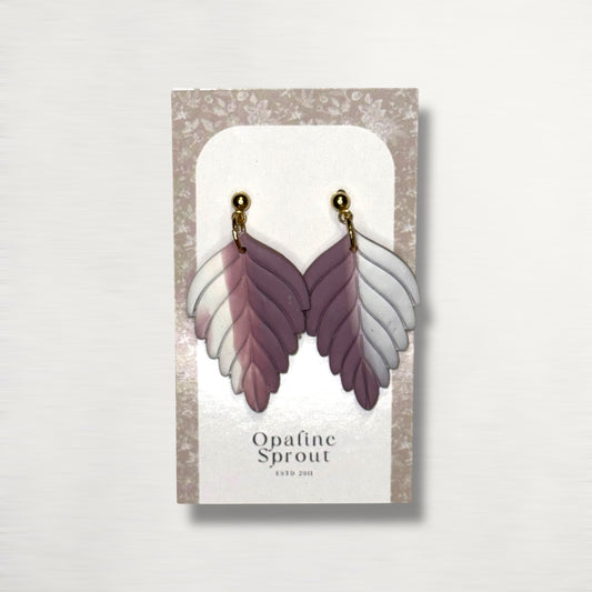 The Pressed Leaf Drop Earrings – Hazy Lilac – Garden Collection · Moonlit Garden | Hypoallergenic 18K Gold-Plated – Handmade Jewelry