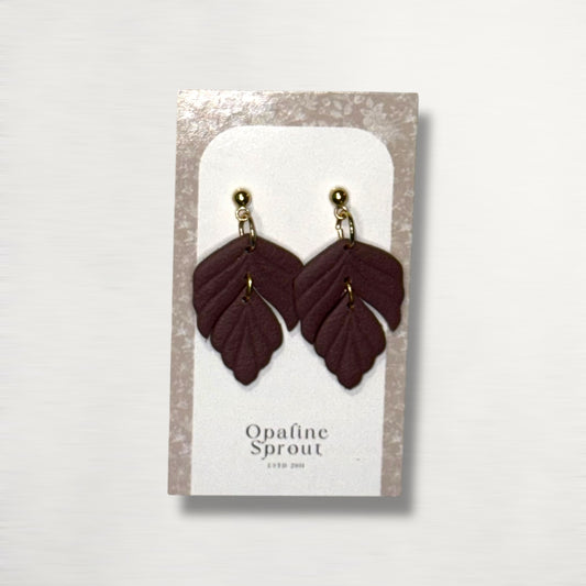 The Driftleaf Drop Earrings – Aged Burgundy – Winter Collection · The Scholar's Study | Hypoallergenic 18K Gold-Plated – Handmade Jewelry