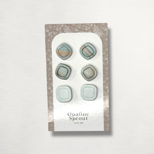 Stud Set Of 3 · Hypoallergenic 18K Gold Plated Stainless Steel · Clay Earrings