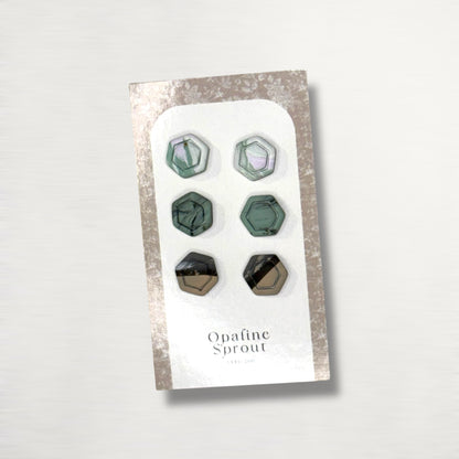 Stud Set Of 3 · Hypoallergenic 18K Gold Plated Stainless Steel · Clay Earrings