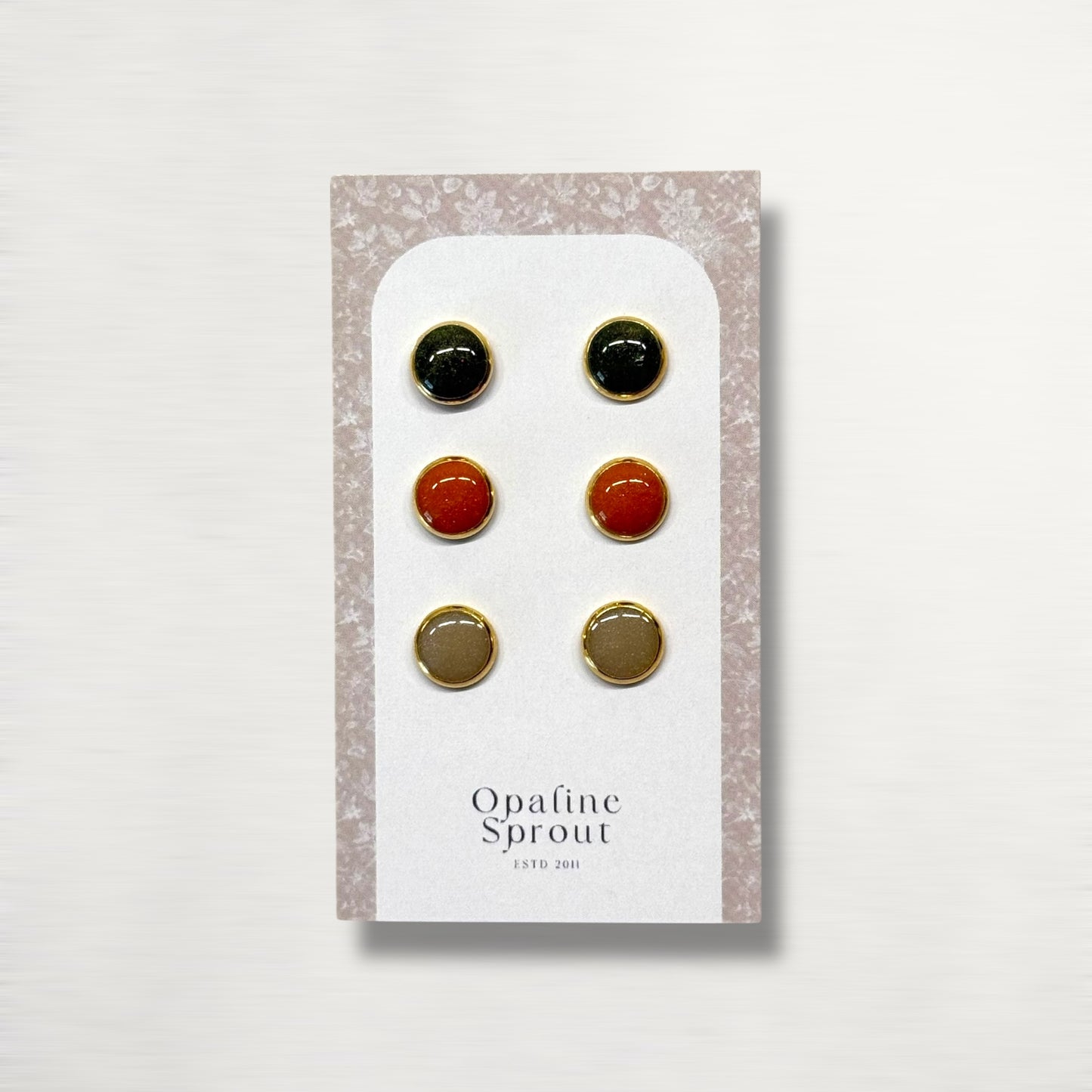 The Dot Studs – Forest, Orange, Hayride · Autumn Collection