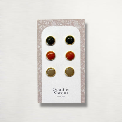 The Dot Studs – Forest, Orange, Hayride · Autumn Collection